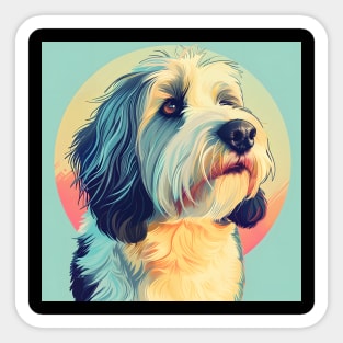 Bearded Collie in 70's Sticker